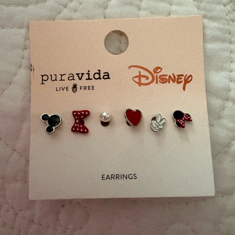 Pura Vida Disney Kids Earrings - Black, Red, White